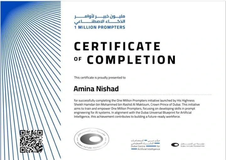 CERTIFICATE FOR AI PROMPT ENGINEERING